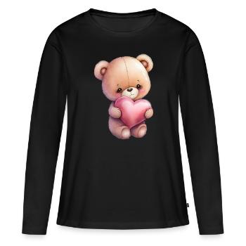 Teddy Bear Cuddly Toy Toy Sleep T-shirt - Women's Premium Organic Long Sleeve Shirt - black - Front - Julia (174cm)