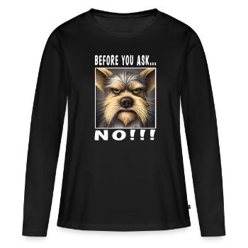 Avant de demander non - T-shirt manches longues Premium bio Femme - noir - Devant - Julia (174cm)