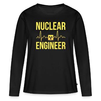 Ingénieur nucléaire - T-shirt manches longues Premium bio Femme - noir - Devant - Julia (174cm)