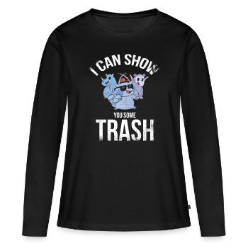 Ich Kann Dir Einen Müll Zeigen - Frauen Premium Bio Langarmshirt - Schwarz - Vorne - Julia (174cm)