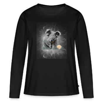 Koala - Frauen Premium Bio Langarmshirt - Schwarz - Vorne - Julia (174cm)