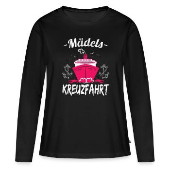 Mädels auf Kreuzfahrt - Frauen Premium Bio Langarmshirt - Schwarz - Vorne - Julia (174cm)