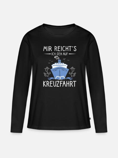 Endlich auf Kreuzfahrt - Frauen Premium Bio Langarmshirt - Schwarz