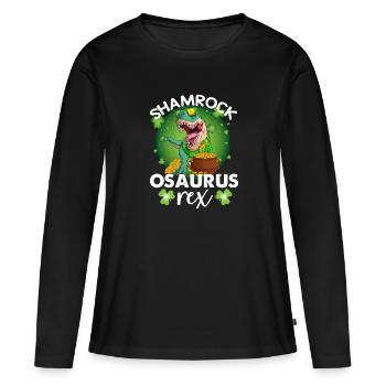 St Paddy’s St Patricksday St Patrick Day - T-shirt manches longues Premium bio Femme - noir - Devant - Julia (174cm)