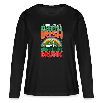 St Paddy’s St Patricksday St Patrick Day - T-shirt manches longues Premium bio Femme - noir - Devant - Julia (174cm)