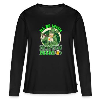 St Paddy’s St Patricksday St Patrick Day - T-shirt manches longues Premium bio Femme - noir - Devant - Julia (174cm)
