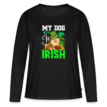 St Paddy’s St Patricksday St Patrick Day - T-shirt manches longues Premium bio Femme - noir - Devant - Julia (174cm)