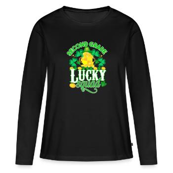 St Paddy’s St Patricksday St Patrick Day - T-shirt manches longues Premium bio Femme - noir - Devant - Julia (174cm)