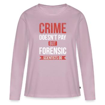 Le crime ne paie pas, mais un médecin légiste - T-shirt manches longues Premium bio Femme - rose poudré - Devant - Julia (174cm)