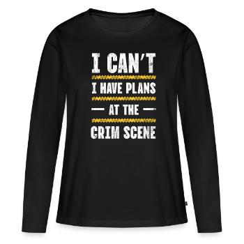 Je ne peux pas, j’ai des casseroles sur la scène du crime, - T-shirt manches longues Premium bio Femme - noir - Devant - Julia (174cm)