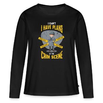 Je ne peux pas, j’ai des casseroles sur la scène du crime, - T-shirt manches longues Premium bio Femme - noir - Devant - Julia (174cm)