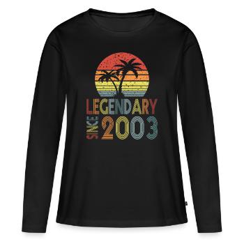 Legendary since 2003 - Women's Premium Organic Long Sleeve Shirt - black - Front - Julia (174cm)
