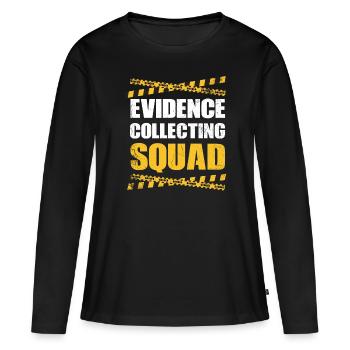 Escouade de collecte d’éléments de preuve, enquêteur - T-shirt manches longues Premium bio Femme - noir - Devant - Julia (174cm)