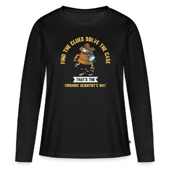 Finden Sie Die Hinweise, Lösen Sie Den Fall, - Frauen Premium Bio Langarmshirt - Schwarz - Vorne - Julia (174cm)