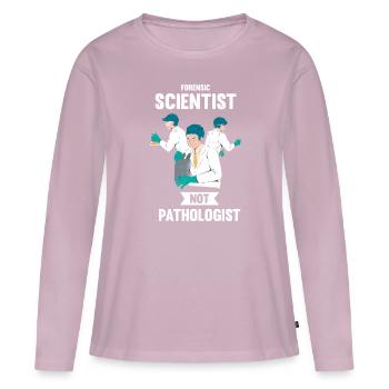 Médecin légiste au lieu de pathologiste, enquêteur - T-shirt manches longues Premium bio Femme - rose poudré - Devant - Julia (174cm)