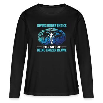Plongée sous la glace, huards - T-shirt manches longues Premium bio Femme - noir - Devant - Julia (174cm)