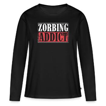 Zorbing Addict, Zorbing - T-shirt manches longues Premium bio Femme - noir - Devant - Julia (174cm)