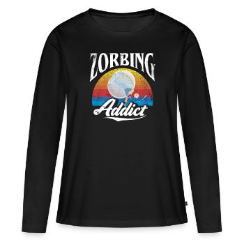 Zorbing Addict, Zorbing - T-shirt manches longues Premium bio Femme - noir - Devant - Julia (174cm)