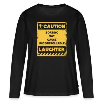 Zorbing peut provoquer un rire incontrôlable - T-shirt manches longues Premium bio Femme - noir - Devant - Julia (174cm)