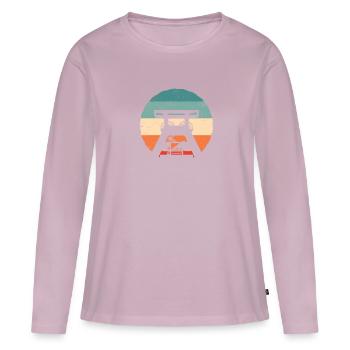 Retro Zeche Ruhrgebiet - Frauen Premium Bio Langarmshirt - Altrosa - Vorne - Julia (174cm)