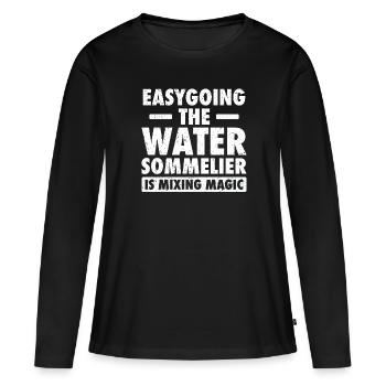 Sommelier de l’eau - T-shirt manches longues Premium bio Femme - noir - Devant - Julia (174cm)