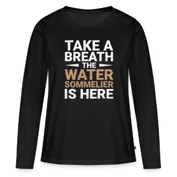 Sommelier de l’eau - T-shirt manches longues Premium bio Femme - noir - Devant - Julia (174cm)