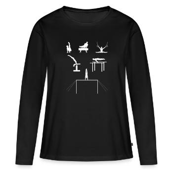 Kunstturnen Bodenturnen Gymnastik - Frauen Premium Bio Langarmshirt - Schwarz - Vorne - Julia (174cm)