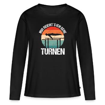 Kunstturnen Geräteturnen Barren - Frauen Premium Bio Langarmshirt - Schwarz - Vorne - Julia (174cm)