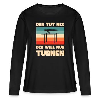 Kunstturnen Barren Turnen - Frauen Premium Bio Langarmshirt - Schwarz - Vorne - Julia (174cm)