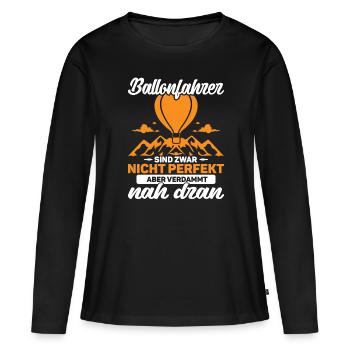 Gasballon Ballon Crew nicht perfekt - Frauen Premium Bio Langarmshirt - Schwarz - Vorne - Julia (174cm)