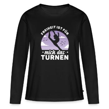 Bodenturnen Akrobatisch Kunstturnen - Frauen Premium Bio Langarmshirt - Schwarz - Vorne - Julia (174cm)