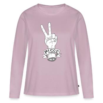 Übersetzung Ungefähre # 5 - Frauen Premium Bio Langarmshirt - Altrosa - Vorne - Julia (174cm)