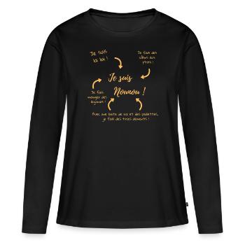 Ich bin ein helles Kindermädchen. - Frauen Premium Bio Langarmshirt - Schwarz - Vorne - Julia (174cm)