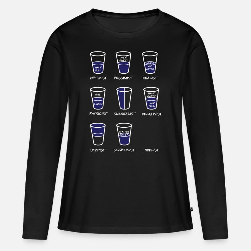 Physiker Optimist - Frauen Premium Bio Langarmshirt - Schwarz