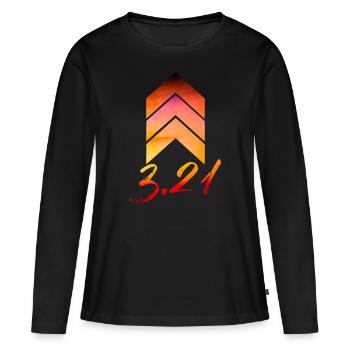 Les chanceux - syndrome de Down - T-shirt manches longues Premium bio Femme - noir - Devant - Julia (174cm)