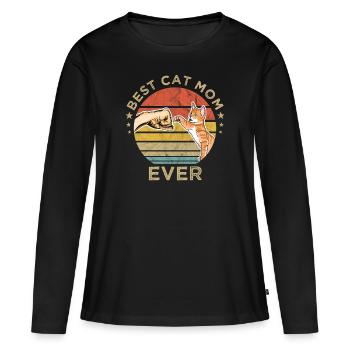Best Cat Mom Ever For the best cat mom cat - Women's Premium Organic Long Sleeve Shirt - black - Front - Julia (174cm)