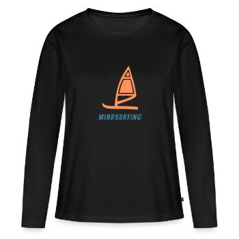 Windsurfing - Women's Premium Organic Long Sleeve Shirt - black - Front - Julia (174cm)