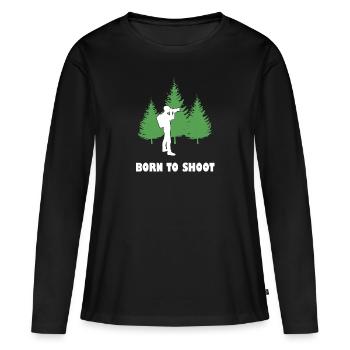 Né pour photographier - T-shirt manches longues Premium bio Femme - noir - Devant - Julia (174cm)