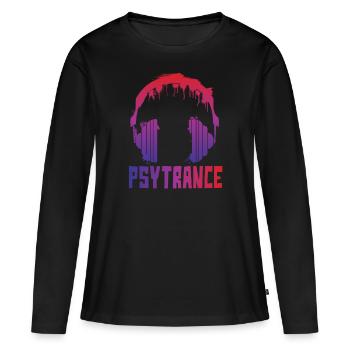Goa Psychedelic Trance Psytrance Festival - T-shirt manches longues Premium bio Femme - noir - Devant - Julia (174cm)