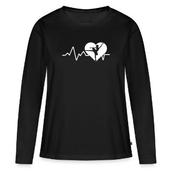 Ballerina Heartbeat Ballet Ballerinas Dancer - T-shirt manches longues Premium bio Femme - noir - Devant - Julia (174cm)