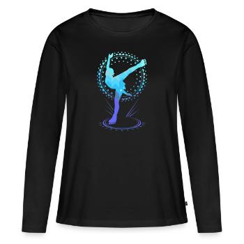 Figure Skating Figure Skater Ice Dancing Ice Skate - Women's Premium Organic Long Sleeve Shirt - black - Front - Julia (174cm)