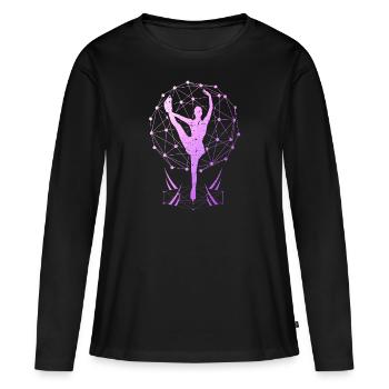 Eiskunstlauf Eiskunstläufer Eislaufen Eistanz - Frauen Premium Bio Langarmshirt - Schwarz - Vorne - Julia (174cm)