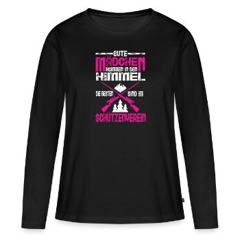 Schießstand Sportschütze Sportschützin Schießsport - Frauen Premium Bio Langarmshirt - Schwarz - Vorne - Julia (174cm)