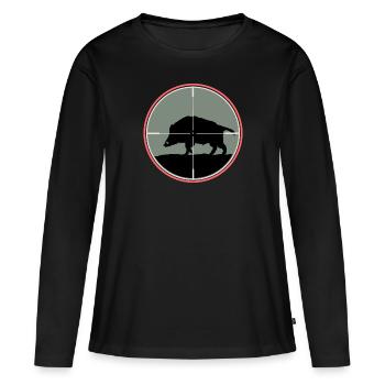 Keiler Wildschwein Schwarzwild Sau Boar Wildsau - Frauen Premium Bio Langarmshirt - Schwarz - Vorne - Julia (174cm)