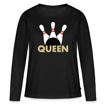 Skittles - Bowling Queen - Women's Premium Organic Long Sleeve Shirt - black - Front - Julia (174cm)