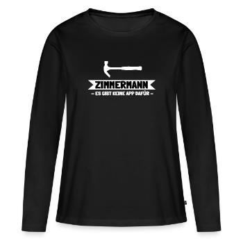 Zimmermann Zimmerer Zimmerei - Frauen Premium Bio Langarmshirt - Schwarz - Vorne - Julia (174cm)