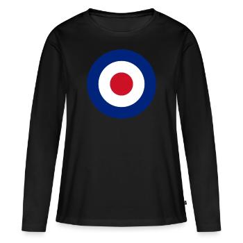 Mod Target - Randall Logo - Frauen Premium Bio Langarmshirt - Schwarz - Vorne - Julia (174cm)