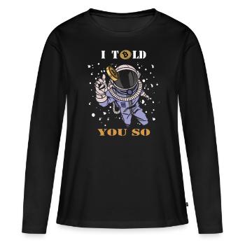 Le Bitcoin - T-shirt manches longues Premium bio Femme - noir - Devant - Julia (174cm)