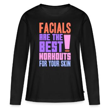 Soins du visage Skin Derma Dermatologist Gifts - T-shirt manches longues Premium bio Femme - noir - Devant - Julia (174cm)