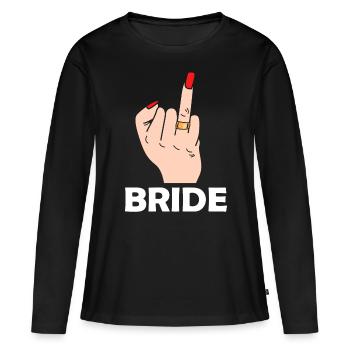 Mariage mariage majeur mariage - T-shirt manches longues Premium bio Femme - noir - Devant - Julia (174cm)